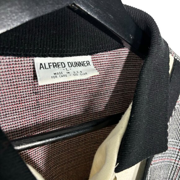 Vintage 90s Alfred Dunner Black White Plaid Sweater Long Sleeve Top Large - Picture 3 of 7